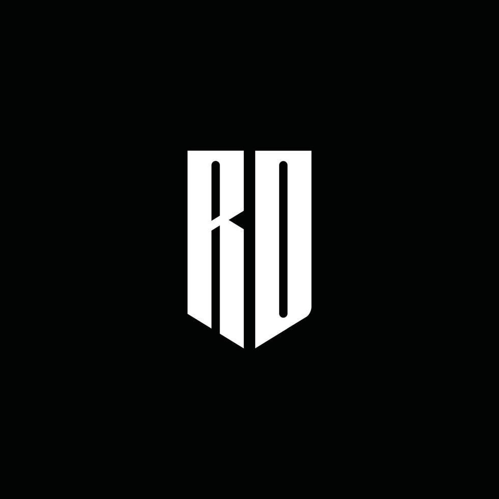 RD logo monogram with emblem style isolated on black background vector