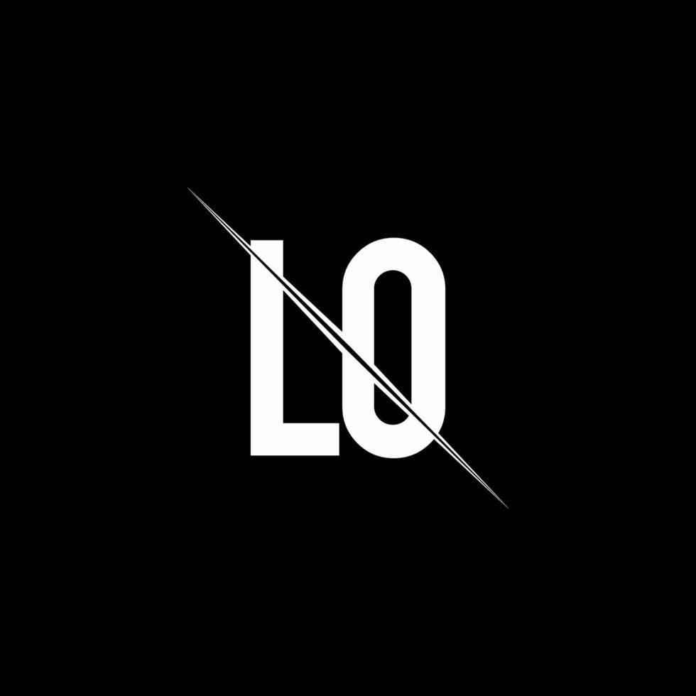 LO logo monogram with slash style design template vector