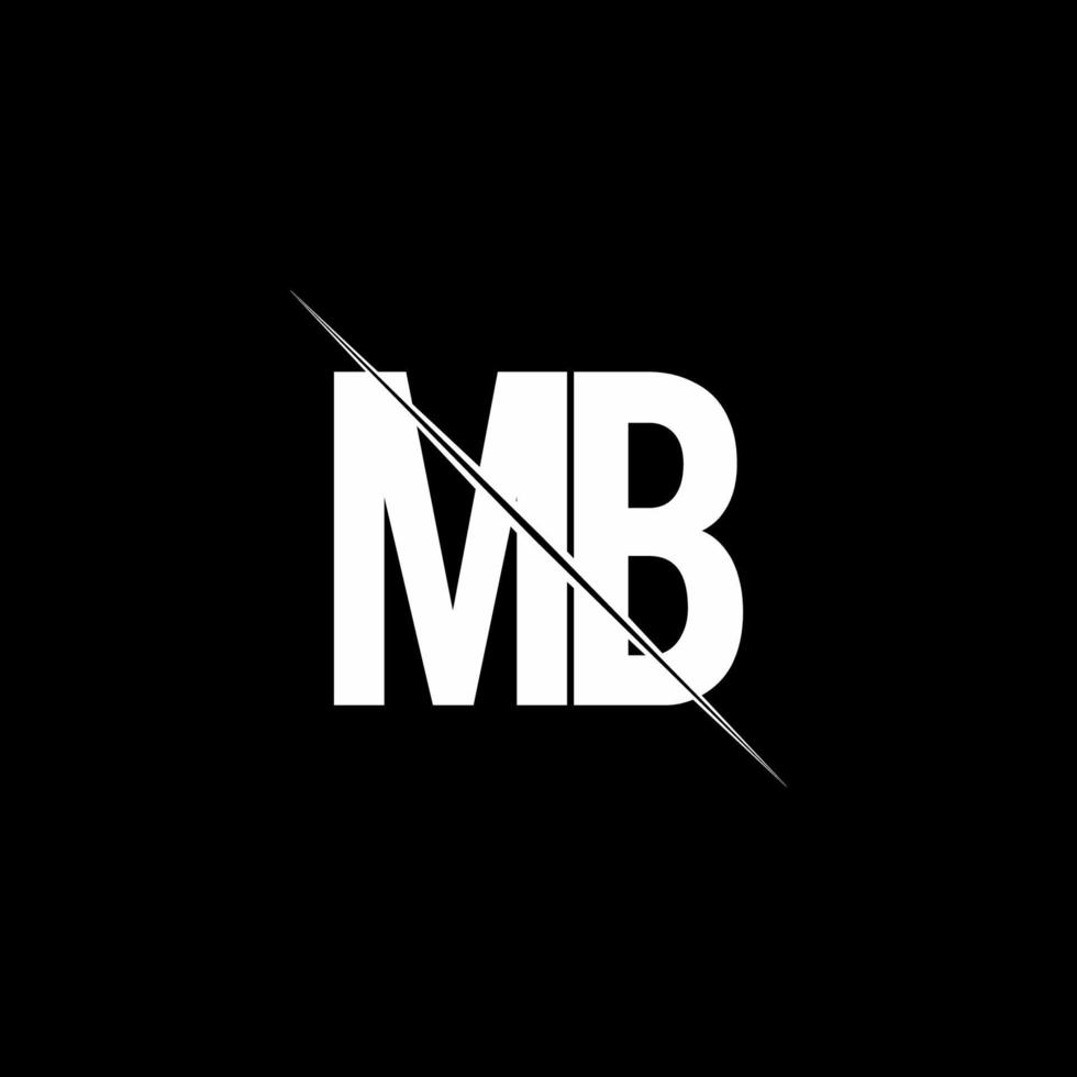 MB logo monogram with slash style design template vector