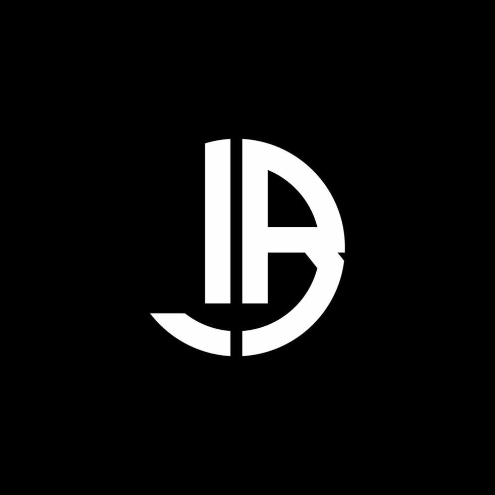 LB monogram logo circle ribbon style design template vector