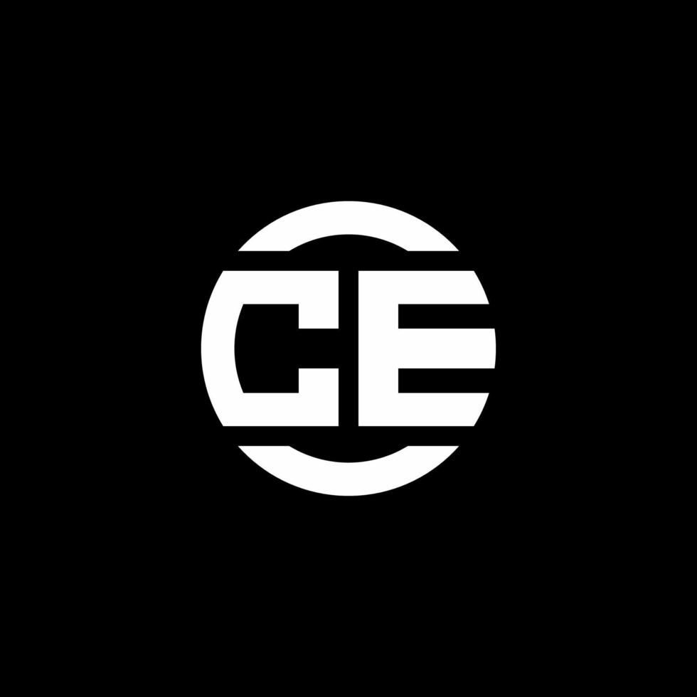 monograma del logotipo de ce aislado en la plantilla de diseño del elemento del círculo vector