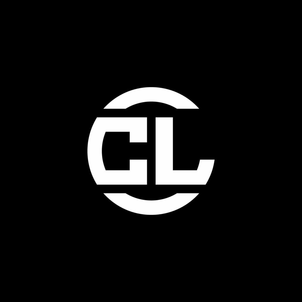 monograma del logotipo de cl aislado en la plantilla de diseño del elemento del círculo vector