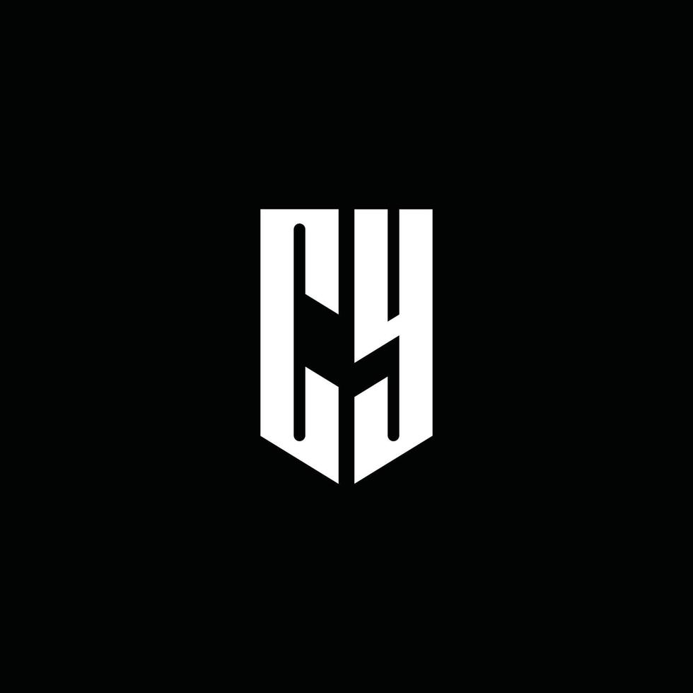 CY logo monogram with emblem style isolated on black background vector