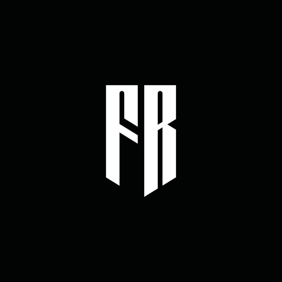 FR logo monogram with emblem style isolated on black background vector