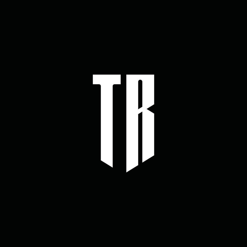 TR logo monogram with emblem style isolated on black background vector