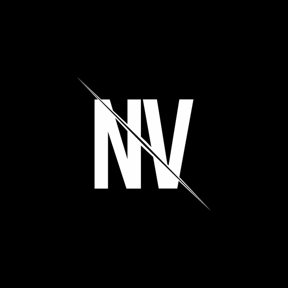 monograma del logotipo de nv con plantilla de diseño de estilo de barra vector