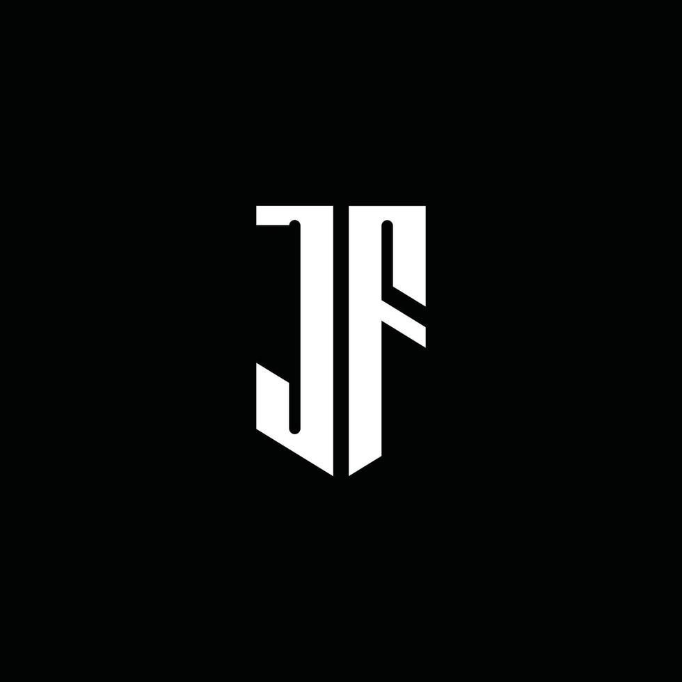 JF logo monogram with emblem style isolated on black background vector