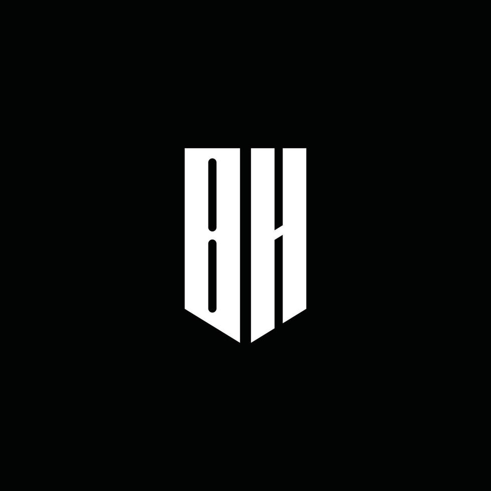 BH logo monogram with emblem style isolated on black background vector