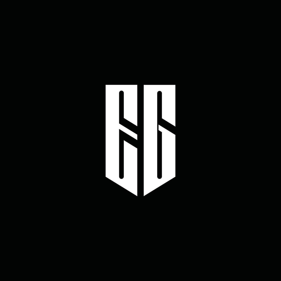 EG logo monogram with emblem style isolated on black background vector