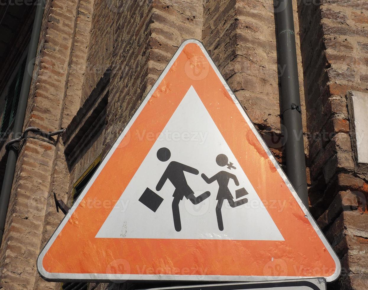 school children sign photo