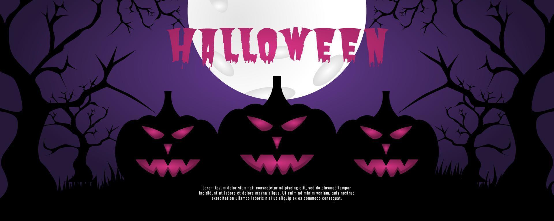 Happy Halloween party invitation banner or background vector