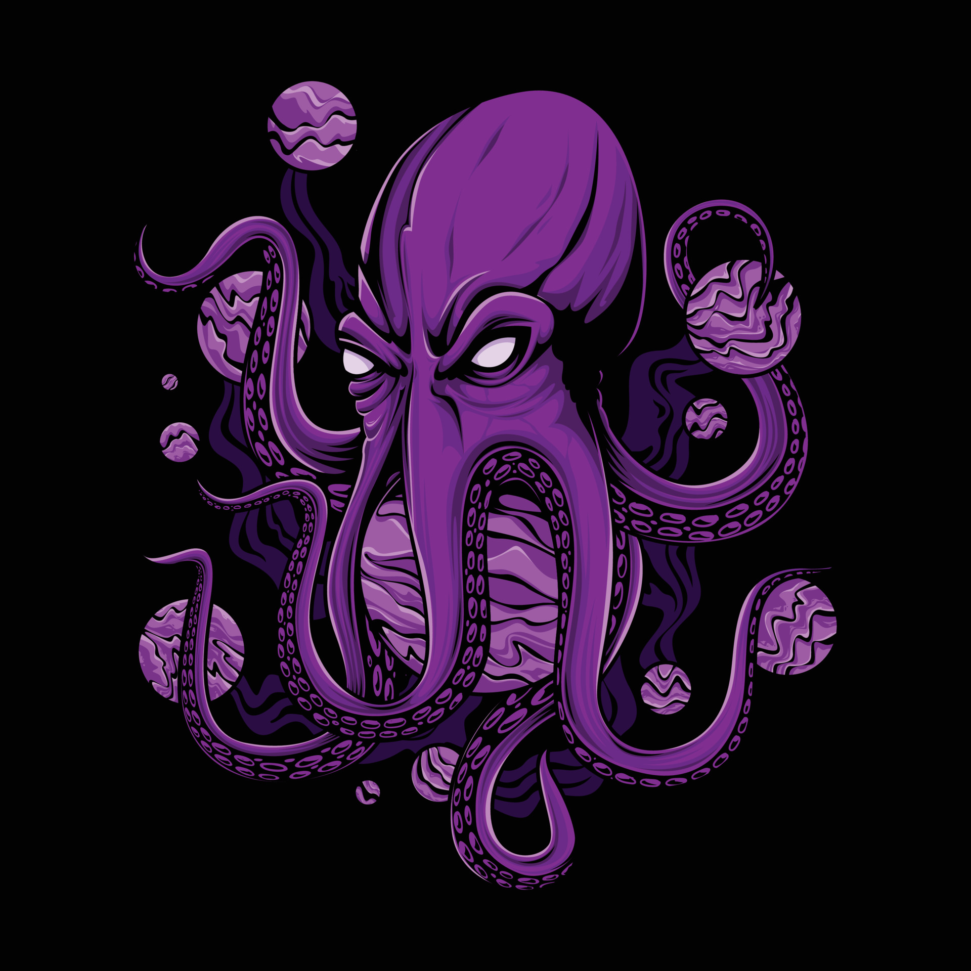 The Octopus Rules The Universe Vector Artwork 3741382 Vector Art at