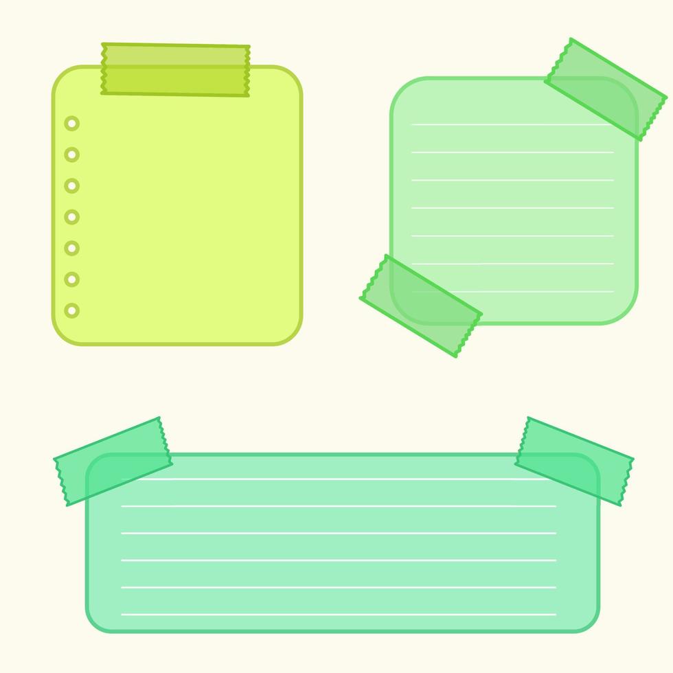 Collection of sticky note illustrations vector