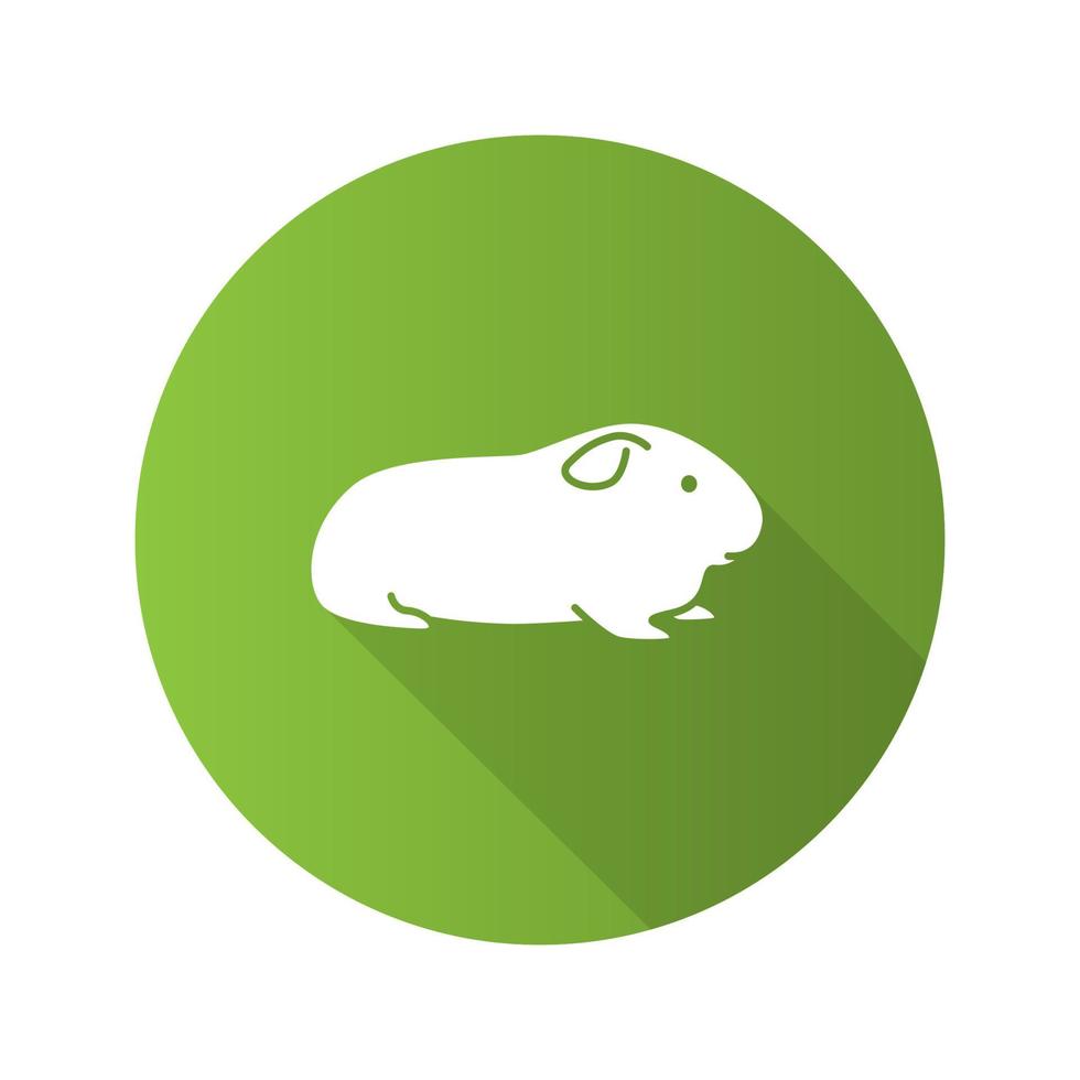 icono de glifo de larga sombra de diseño plano cavy vector