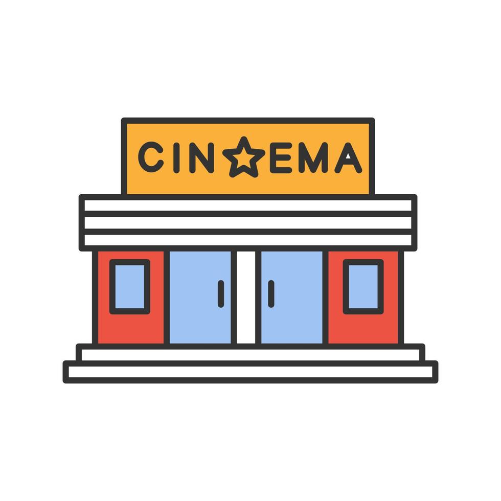 Cinema building color icon vector