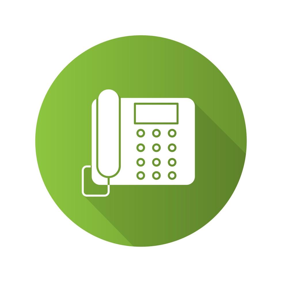 Landline phone flat design long shadow glyph icon vector