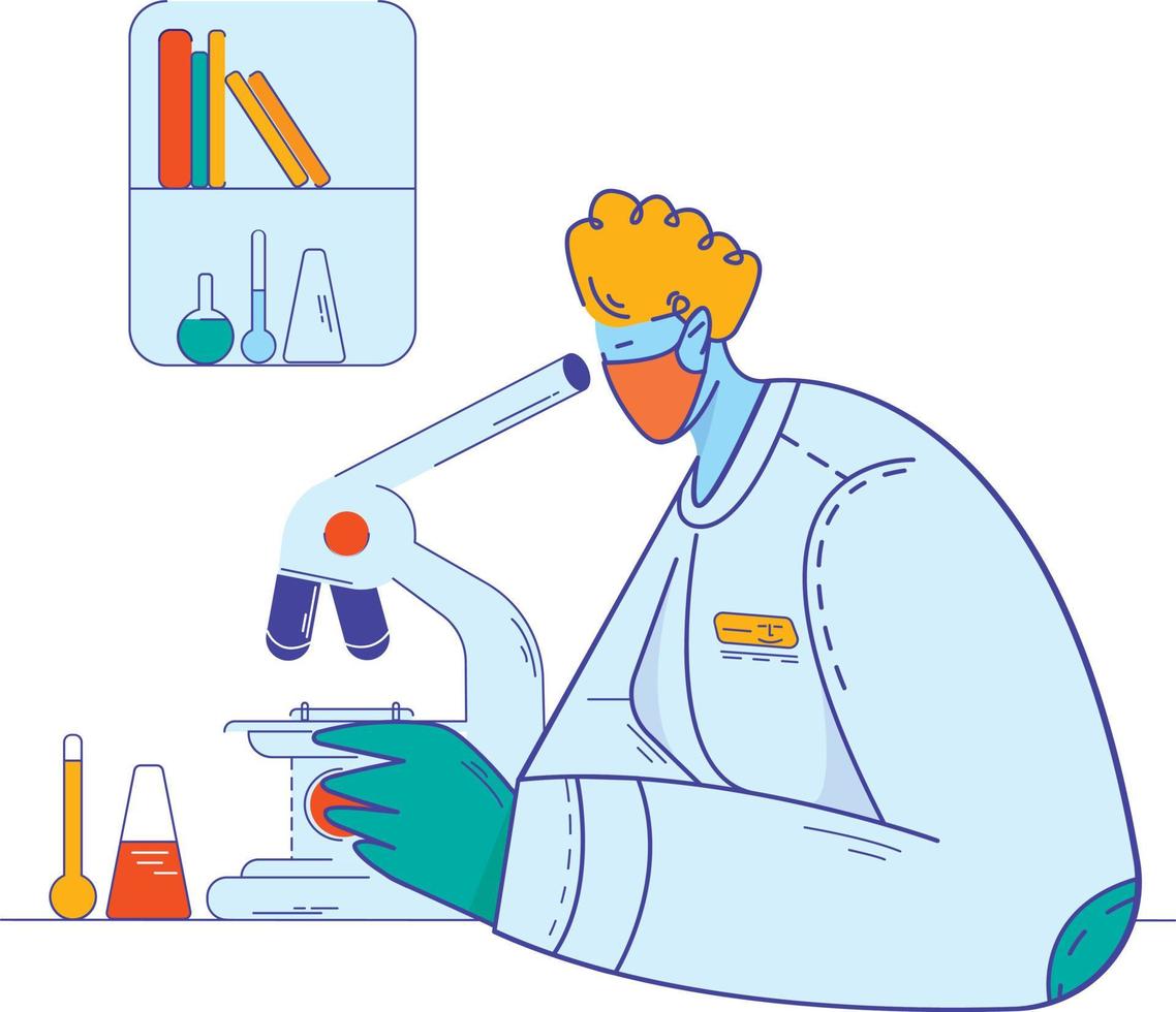 Scientists doing scientific experiments vector