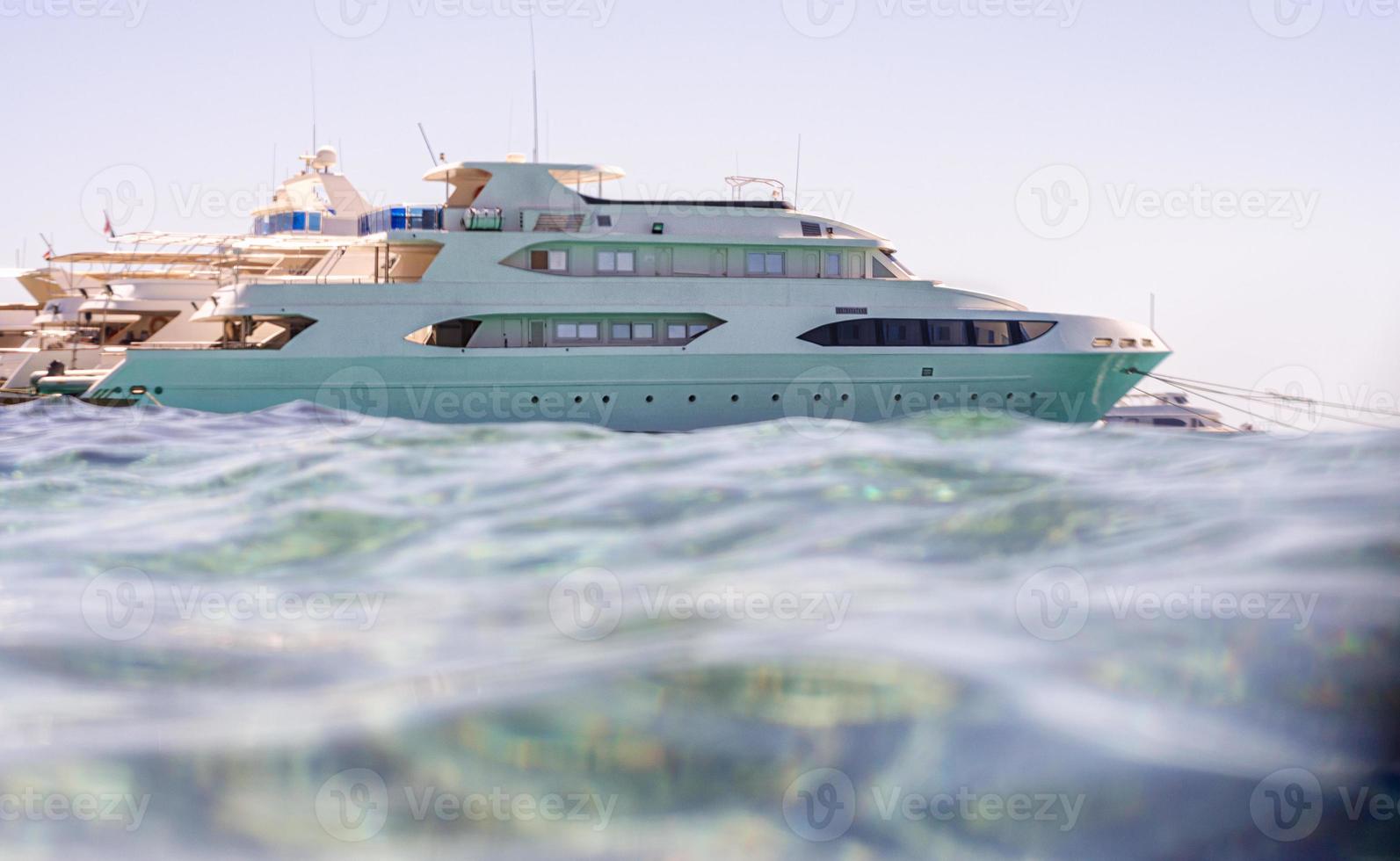 white boat without people in the Red Sea photo