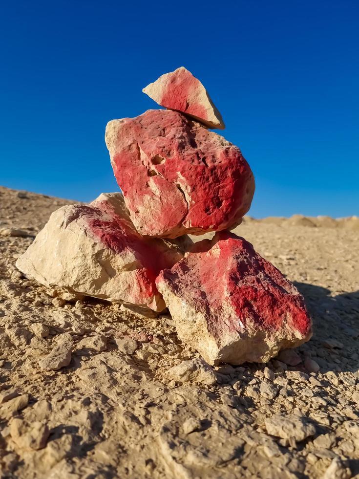 red rock in desert photo