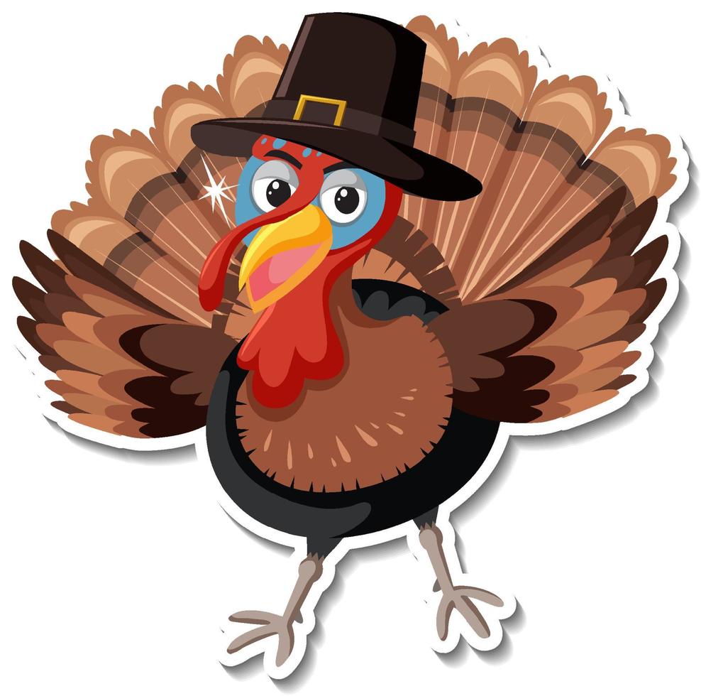 pavo animal con sombrero personaje de dibujos animados pegatina 3741840 Vector en Vecteezy pavo animal con sombrero personaje de dibujos animados pegatina 3741840 Vector en Vecteezy
