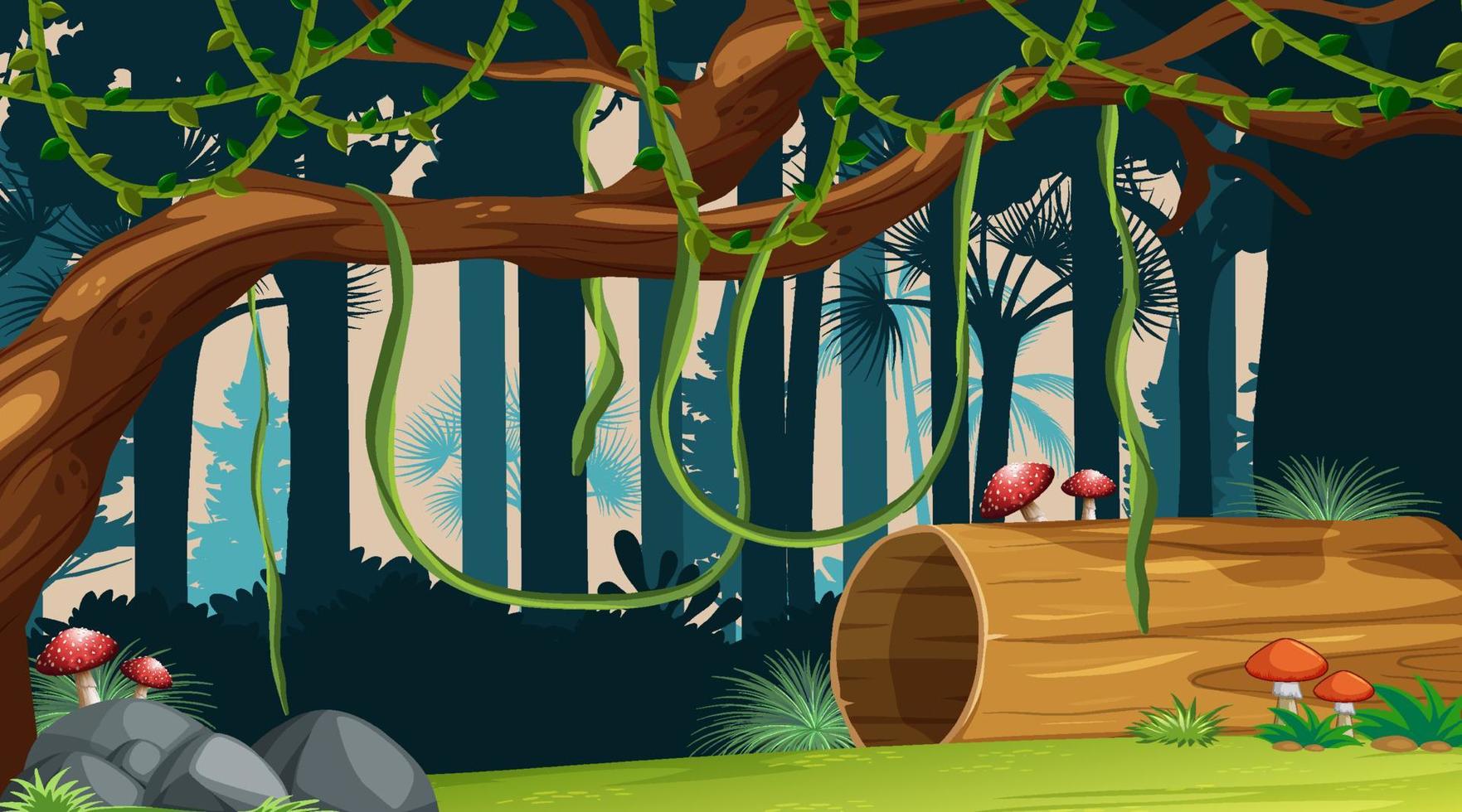 Nature forest landscape background vector
