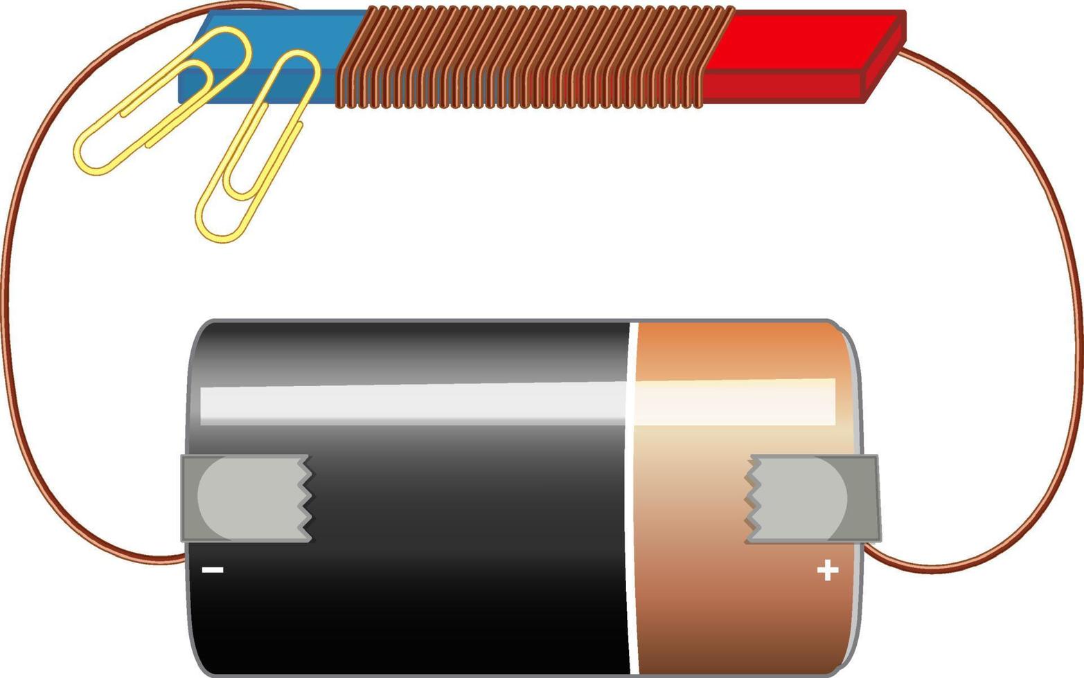 Circuit diagram with battery and magnet vector