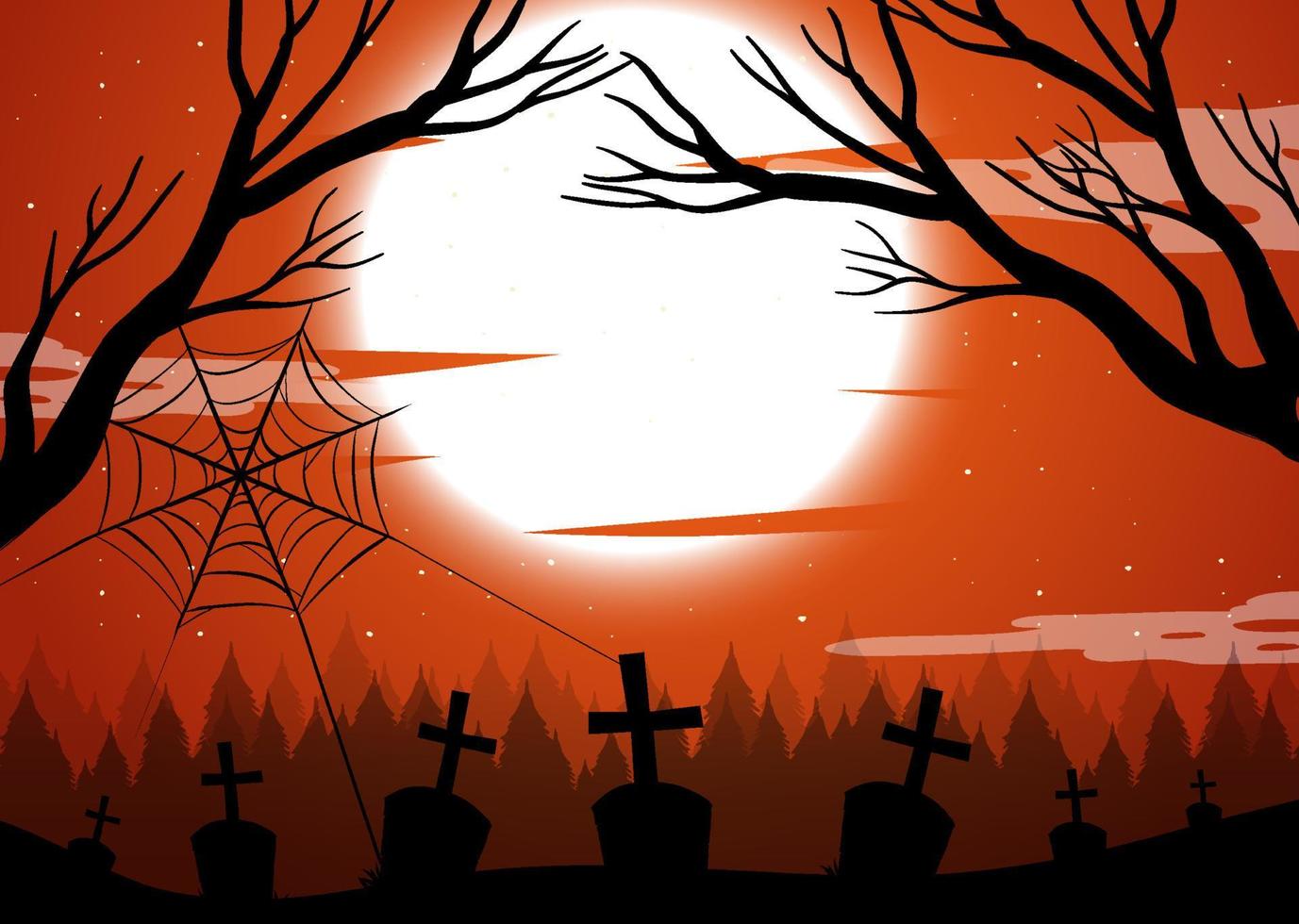 Spooky forest background with full moon 3741959 Vector Art at Vecteezy