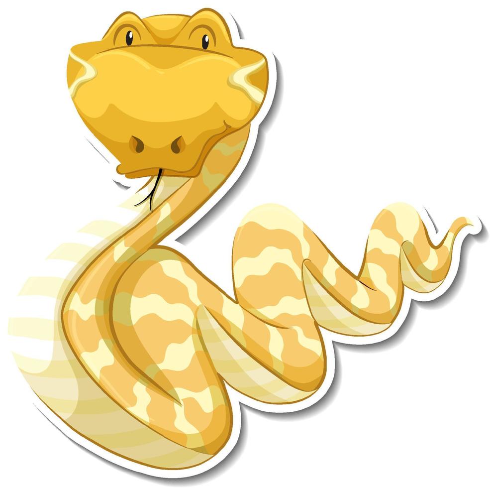 Snake cartoon character on white background vector