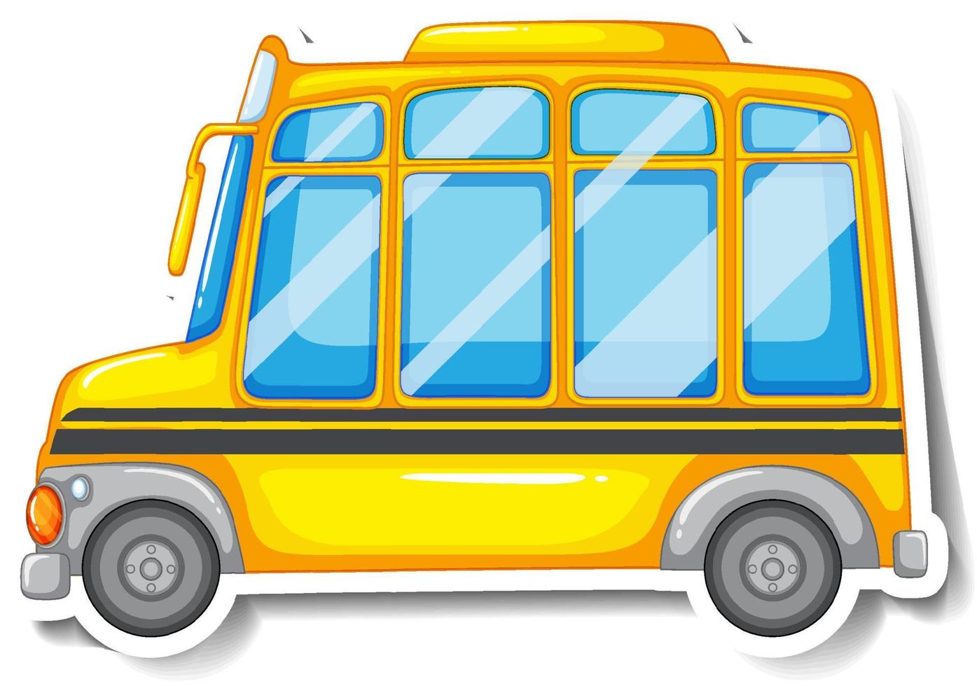 School bus cartoon sticker on white background vector