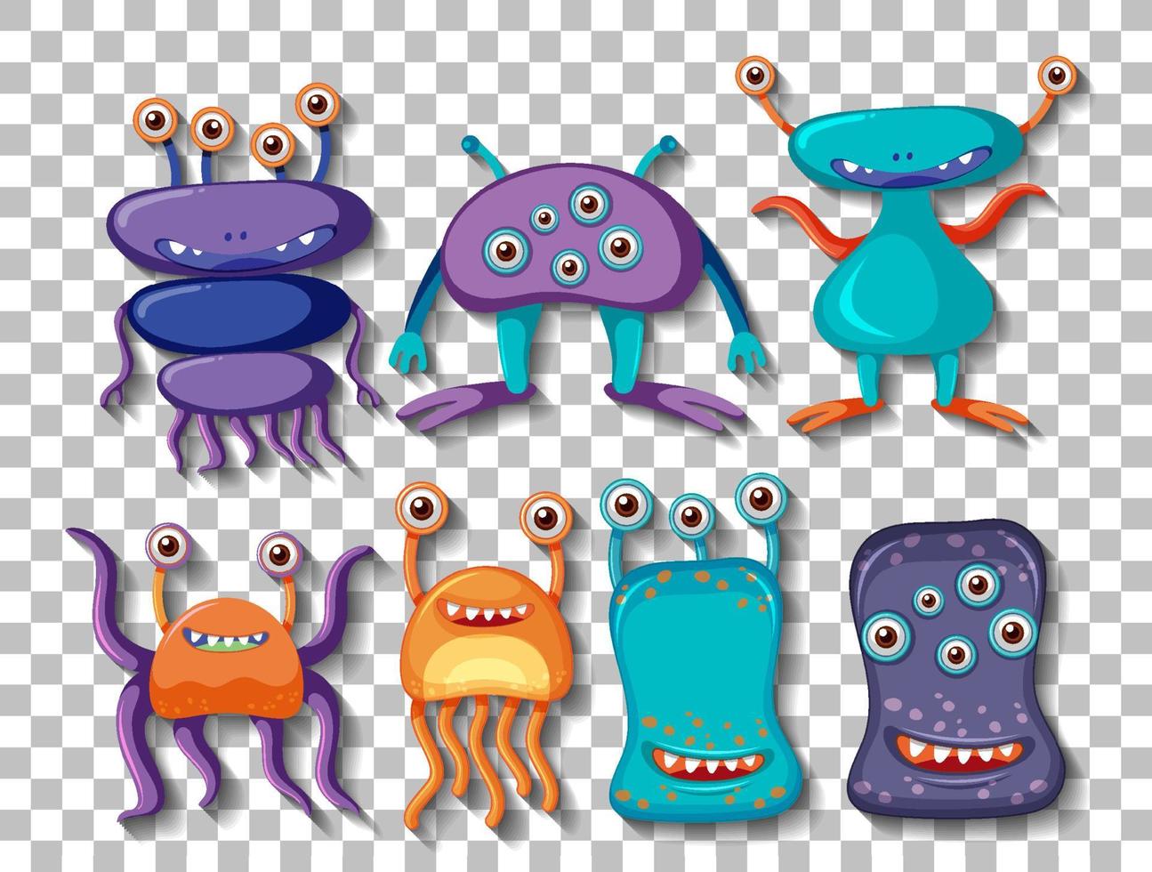 Different aliens or monster cartoon vector