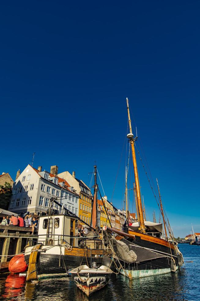 Copenhague, Dinamarca, 13 de junio de 2018 - Detalle de Nyhavn en Copenhague, Dinamarca. nyhavn es un distrito costero y de entretenimiento del siglo XVII en Copenhague. foto