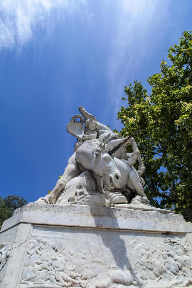 MONTPELLIER, FRANCE, JULY 13, 2015 - La fontaine des Licornes in Montpellier, France. Fountain was made  in 1773 by the sculptor Etienne d'Antoine. photo