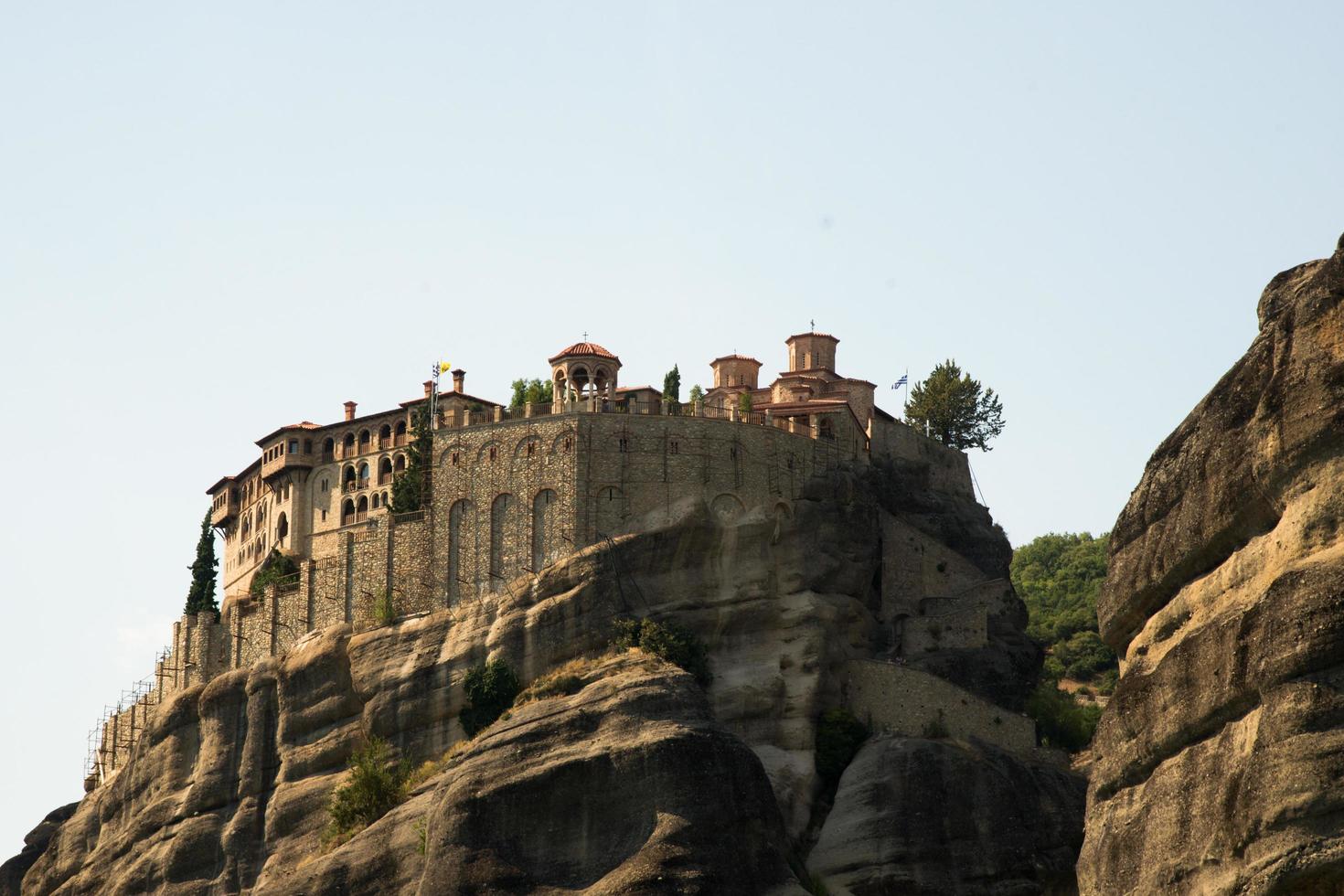Orthodox Monastery on top of Meteora mountains, Greece photo