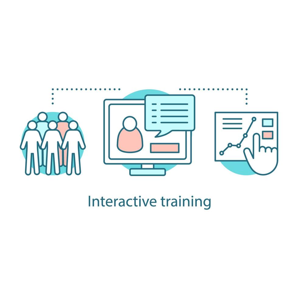 Interactive training concept icon vector