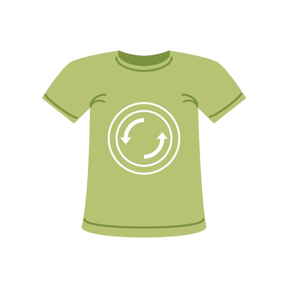 green shirt with recycle sign vector