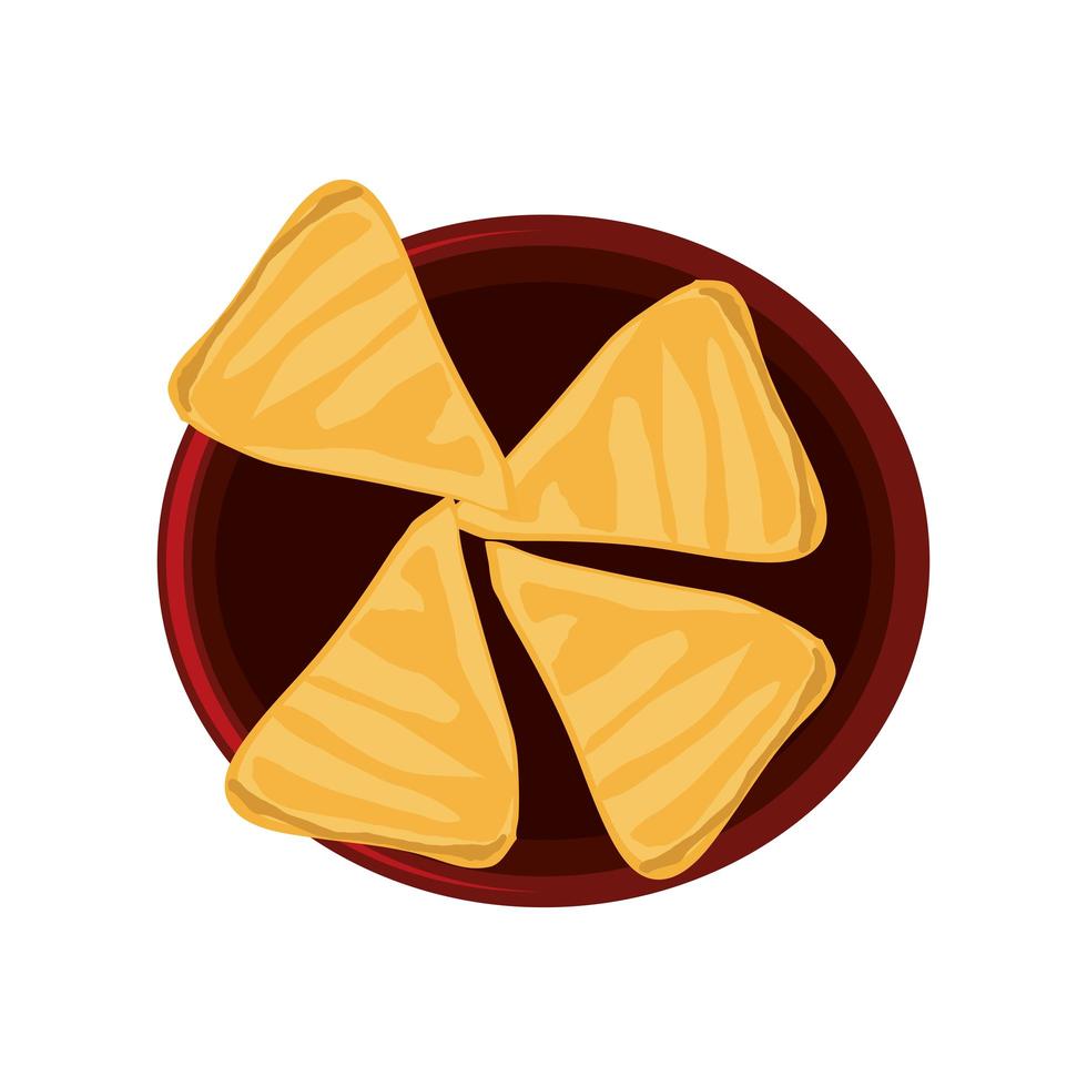 nachos in bowl vector