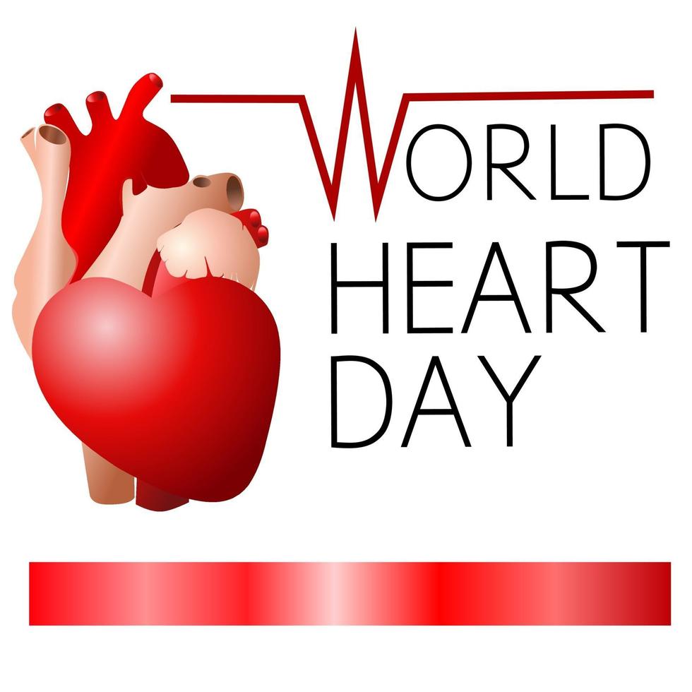 world heart day greeting banner template vector