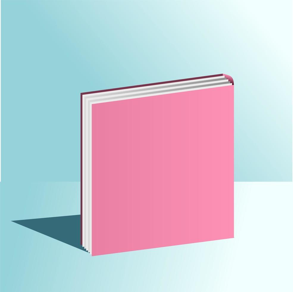 pink book mockup vector