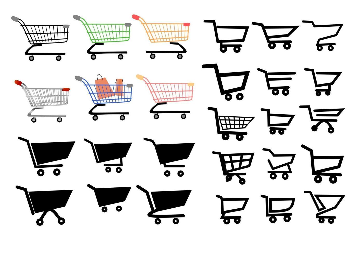 conjunto de iconos de carrito de compras de vector