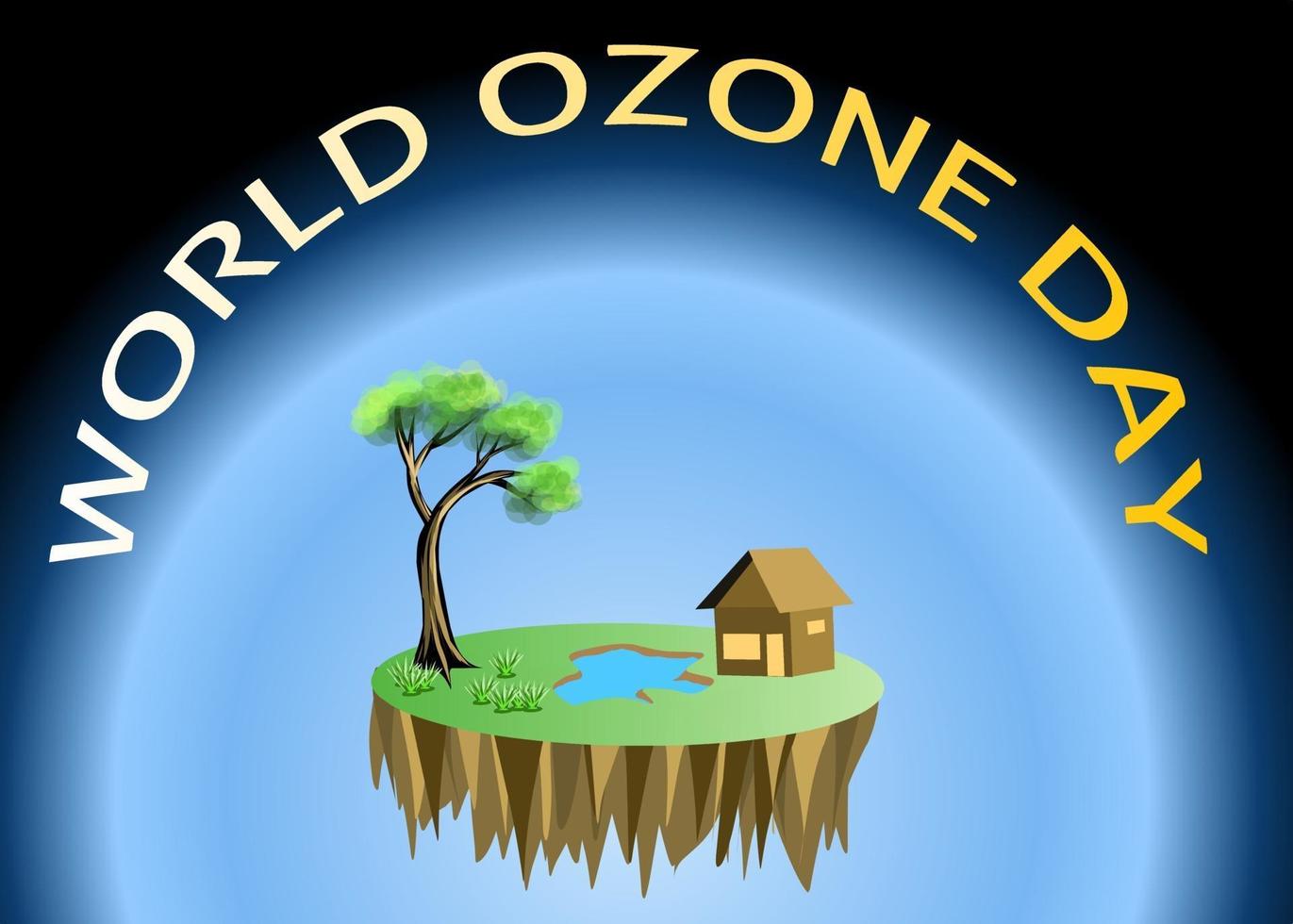 pancarta o póster de saludo del día mundial del ozono vector