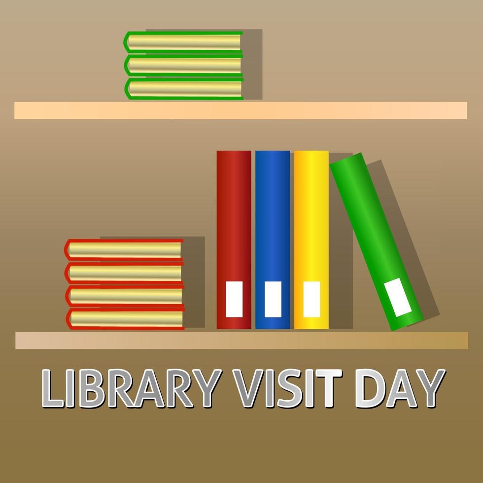 vector de plantilla de saludo de día de visita a la biblioteca