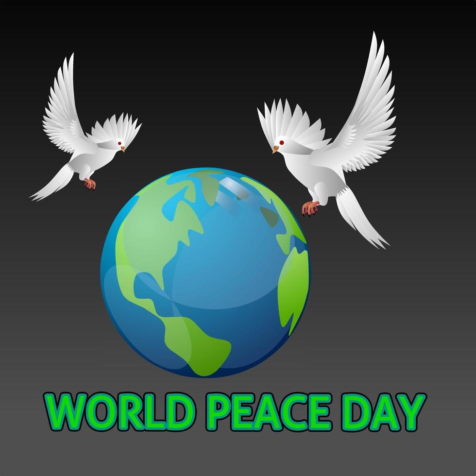 Vector banner or poster saying world peace day