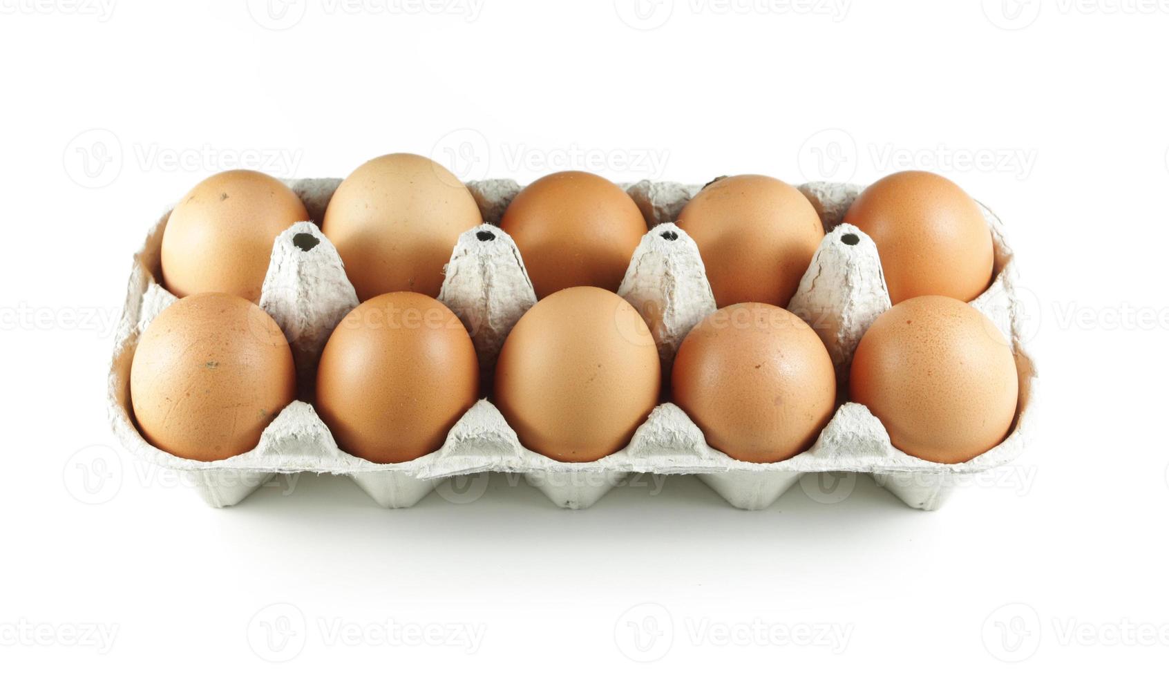 Healthy eggs on white photo