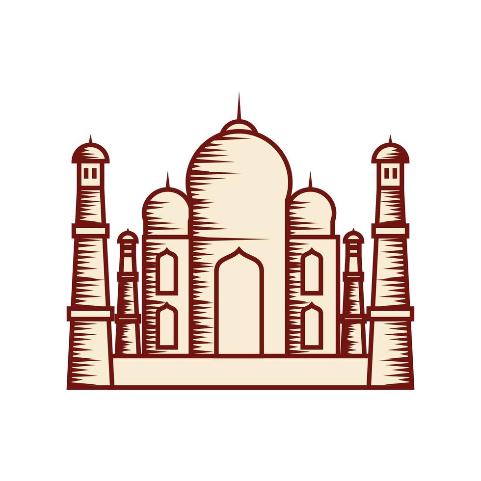 taj mahal india landmark vector