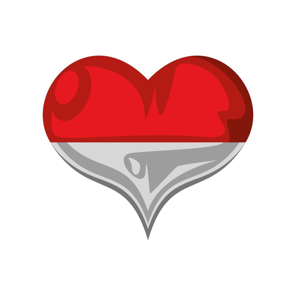 indonesia flag in heart vector