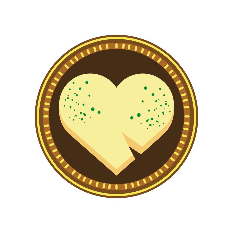 cake shaped heart vector