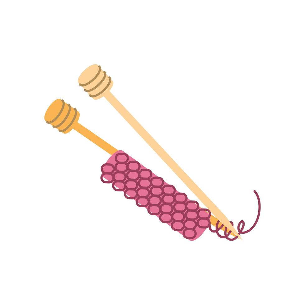 needles knitting wool vector