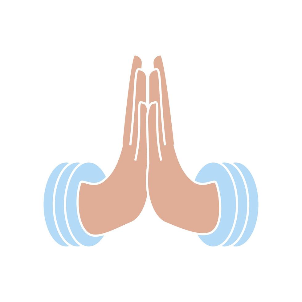 prayer hands gesture vector