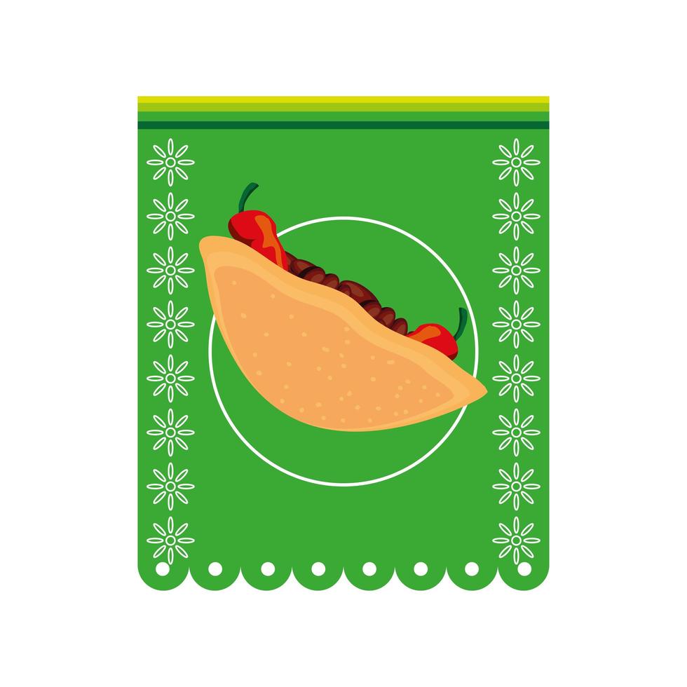 taco mexican menu vector