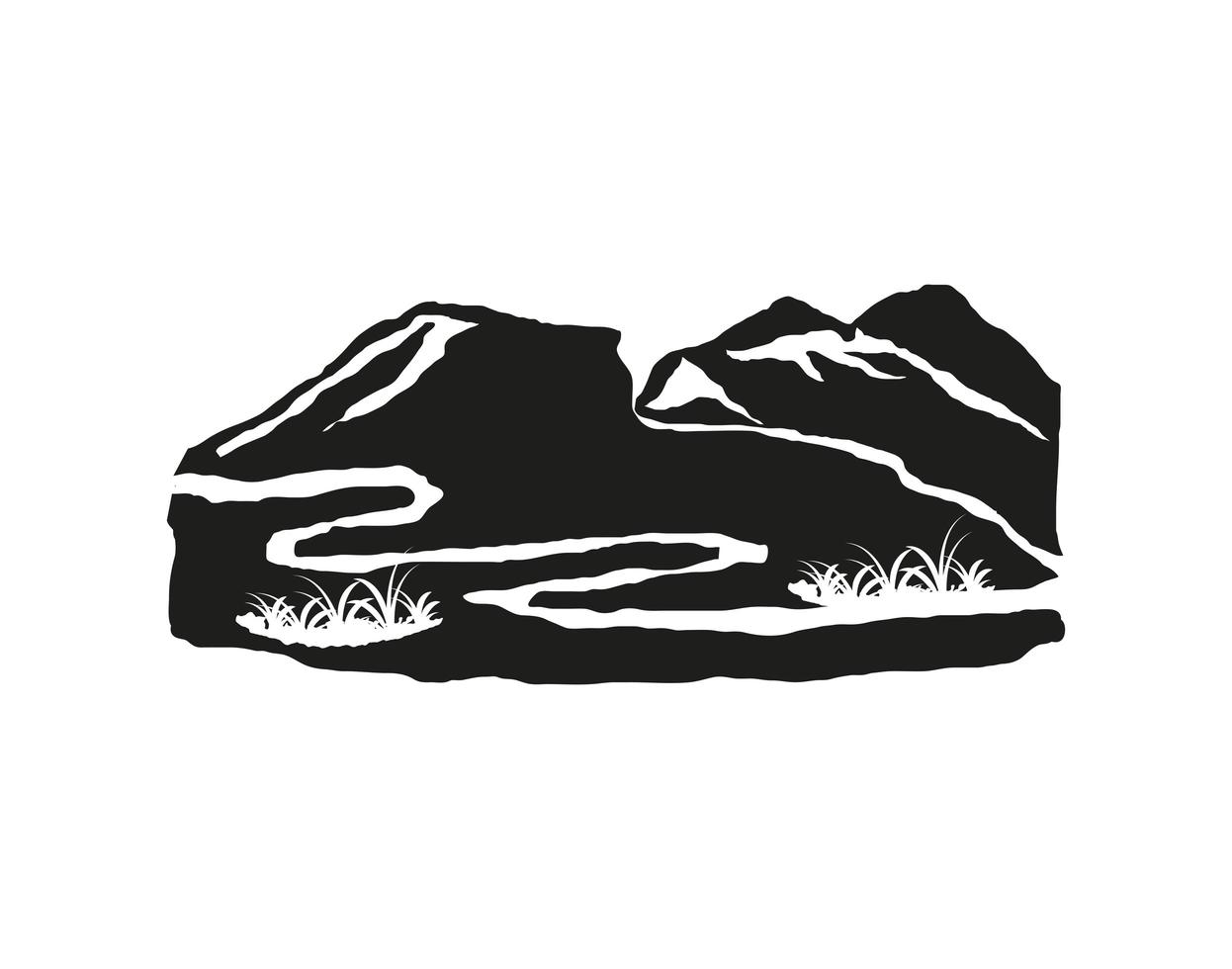 silhouette river hills vector